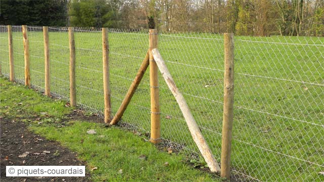 Exemple d'une clôture posée avec du grillage simple torsion